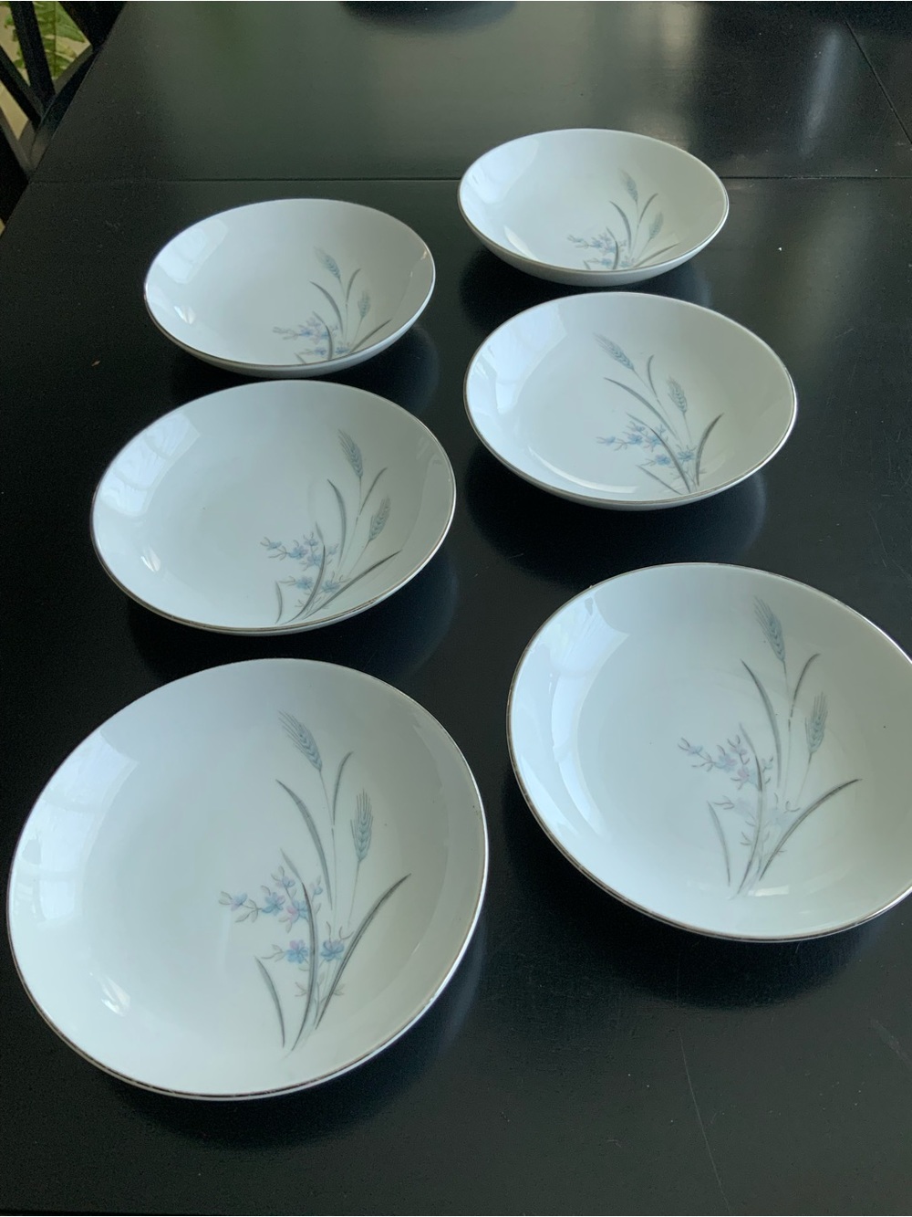 Castlecourt Fine China Wheat Harvest Japan 6 Fruit bowls Berry Blue - Picture 3 of 5